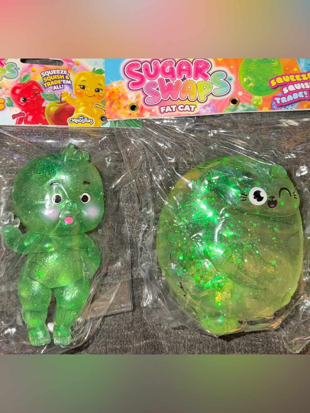 NWT ORB Curiosities Sugar Swaps Green Glitter Fat Cat & Fruit Babies Taffy Lot